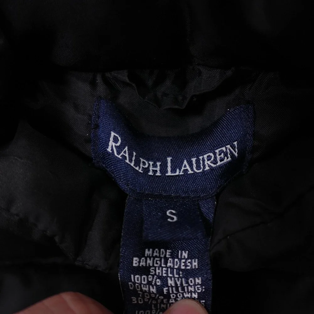 Ralph Lauren Vest Kids Small Black Down Puffer Quilted Zip‎ Nylon Winter
